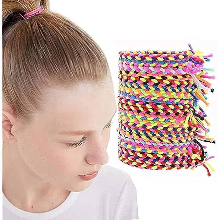 Elastic Hair Ties 6Pcs Hair Braided Scrunchies Stretch Bands No Crease Rope Ponytail Holder Hair Accessories for Girls Women(Multicolor) - Image 1